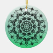 Lime Green Mandala Abstract mooie kerst Keramisch Ornament (Voorkant)