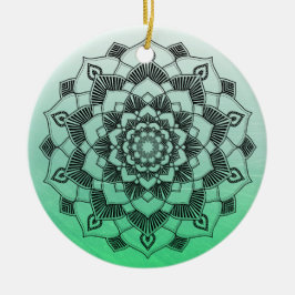 Lime Green Mandala Abstract mooie kerst Keramisch Ornament