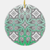 Lime Green Mandala Abstract mooie kerst Keramisch Ornament (Achterkant)