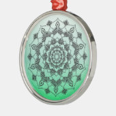 Lime Green Mandala Abstract mooie kerst Metalen Ornament (Links)