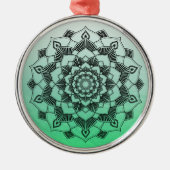 Lime Green Mandala Abstract mooie kerst Metalen Ornament (Voorkant)
