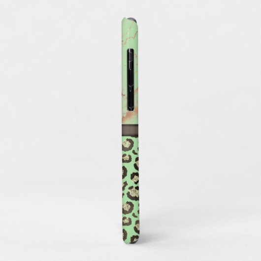 Lime Green Marble Glittery Leopard Case-Mate iPhone Case (Achterkant/links)