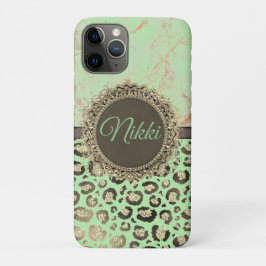 Lime Green Marble Glittery Leopard Case-Mate iPhone Case