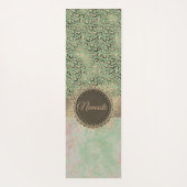 Lime Green Marble Glittery Leopard Yogamat (Achterkant)