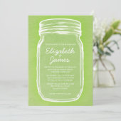Lime Green Mason Jar Wedding Invitations Kaart (Staand voorkant)