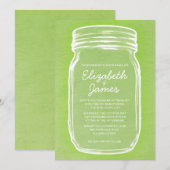 Lime Green Mason Jar Wedding Invitations Kaart (Voorkant / Achterkant)