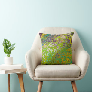 Lime Green met Paarse invaliderende cellen van kle Kussen
