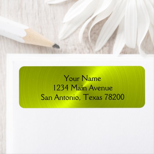 Lime Green Metallic look Etiket (Insitu)
