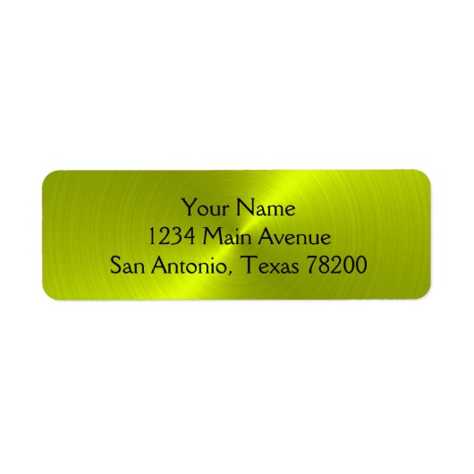 Lime Green Metallic look Etiket (Voorkant)