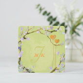 Lime Green Midzomer Floral Wedding Kaart (Staand voorkant)