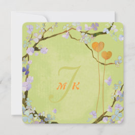 Lime Green Midzomer Floral Wedding Kaart