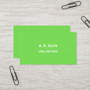 Lime Green Minimalist Business Cards Visitekaartje