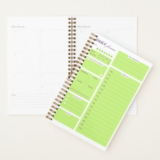 Lime Green Minimalist Daily Planner Template (Display)
