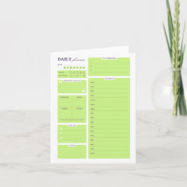 Lime Green Minimalist Daily Planner Template Feestdagen Kaart