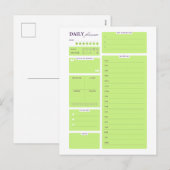 Lime Green Minimalist Daily Planner Template Feestdagenkaart (Voorkant / Achterkant)