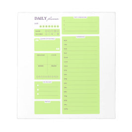 Lime Green Minimalist Daily Planner Template Notitieblok