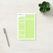 Lime Green Minimalist Daily Planner Template Post-it® Notes (Kantoor)