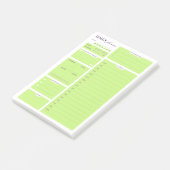 Lime Green Minimalist Daily Planner Template Post-it® Notes (Schuin)