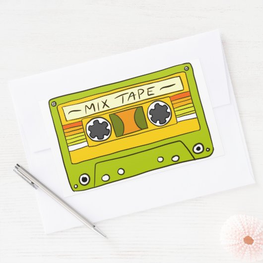 Lime Green Mix Tape Sticker (Envelop)
