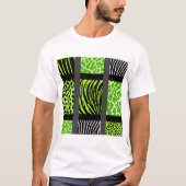 Lime Green Mixed Animal Print T-shirt (Voorkant)