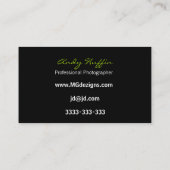 lime green Mod fotografen Visitekaartje (Achterkant)