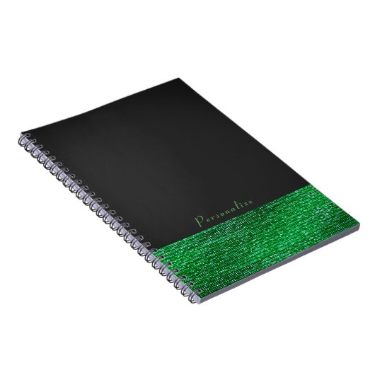 Lime Green Modern Glam Sequins Elegant Chic Custom Notitieboek (Rechterzijde)