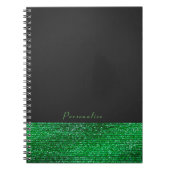 Lime Green Modern Glam Sequins Elegant Chic Custom Notitieboek (Voorkant)