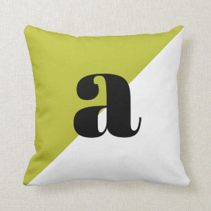 Lime Green Modern Minimal Trendy Monogram Kussen