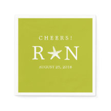 Lime Green Monogram Starfish | Weddenschap