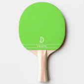 Lime Green Monogrammed Ping Pong Paddle Tafeltennisbatje (Achterkant)