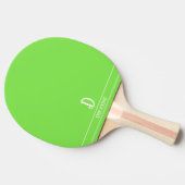 Lime Green Monogrammed Ping Pong Paddle Tafeltennisbatje (Zijkant)