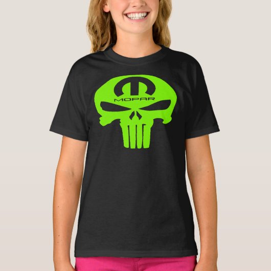 Lime Green Mopar Punsiher Automobilia Classic T-Sh T-shirt (Voorkant)