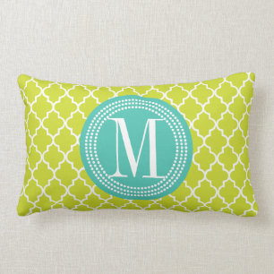 Lime Green Moroccan Tiles Lattice Specialized Kussen