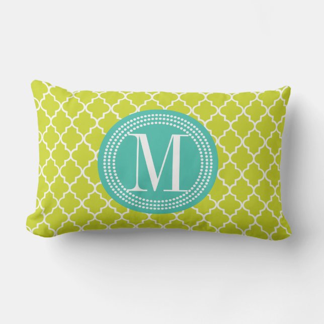 Lime Green Moroccan Tiles Lattice Specialized Kussen (Voorkant)