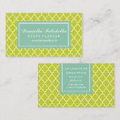 Lime Green Moroccan Tiles Lattice Specialized Visitekaartje (Voorkant / Achterkant)