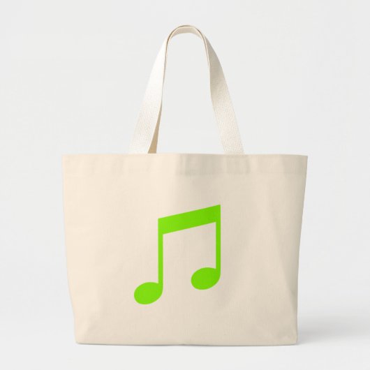 Lime Green Music Bag Grote Tote Bag (Voorkant)