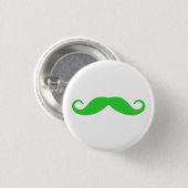 Lime Green Mustache Ronde Button 3,2 Cm (Voorkant /achterkant)