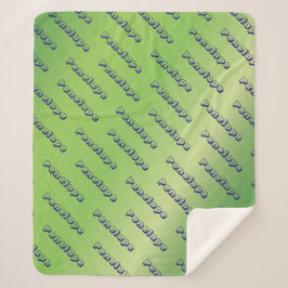 Lime Green Name Collage Custom Script-herhaling Sherpa Deken