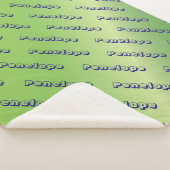 Lime Green Name Collage Custom Script-herhaling Sherpa Deken (3/4)