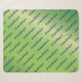 Lime Green Name Collage Custom Script-herhaling Sherpa Deken