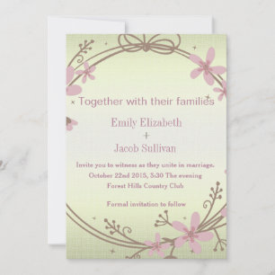 Lime Green Natuur Wedding Invitation Save The Date