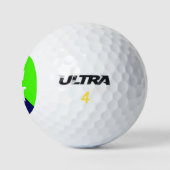 Lime Green Navy Blue 2 Tone Diag Initiaal Monogram Golfballen (Logo)