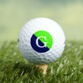 Lime Green Navy Blue 2 Tone Diag Initiaal Monogram Golfballen (Insitu Shirt)