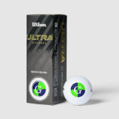 Lime Green Navy Blue LG Checker Monogram Golfballen (Verpakking)