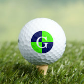 Lime Green Navy Blue LG Checker Monogram Golfballen (Insitu Shirt)