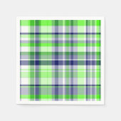 Lime Green, Navy Blue, White Preppy Madras Pset Servetten (Voorkant)
