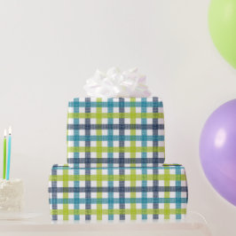 Lime Green, Navy en Turquoise Blue Pset Cadeaupapier