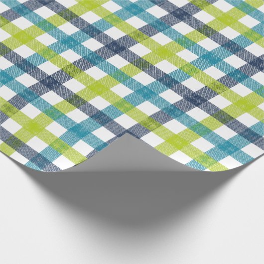 Lime Green, Navy en Turquoise Blue Pset Cadeaupapier (Hoek)