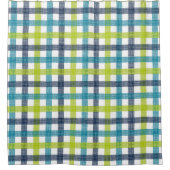 Lime Green, Navy en Turquoise Blue Pset Douchegordijn (Voorkant)