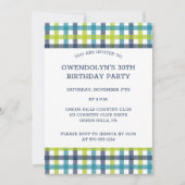 Lime Green, Navy en Turquoise Blue Pset Invitati Kaart (Voorkant)
